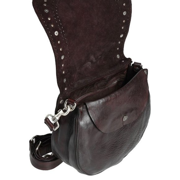 NWT Campomaggi Studded Saddle Shoulder Bag Roomy Brown - Picture 4 of 7